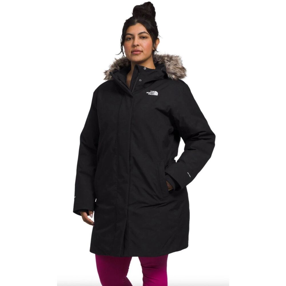 The North Face Women's Arctic Parka Coat 600 Down Fill Black 2XL Fur Hood $350